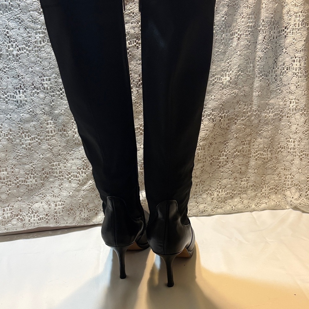 Sleek Black Over the Knee Women's Boots - Picture 2 of 12